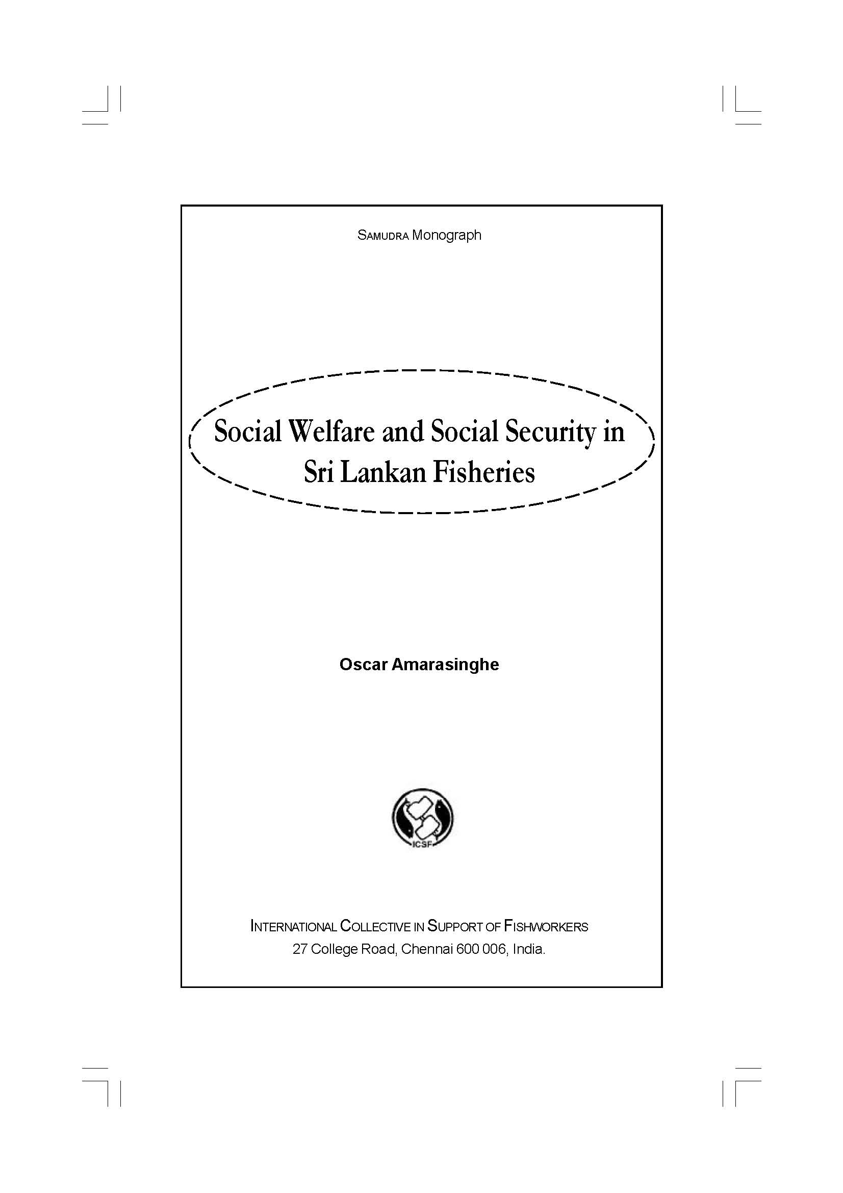 Social Welfare and Social Security in Sri Lankan Fisheries