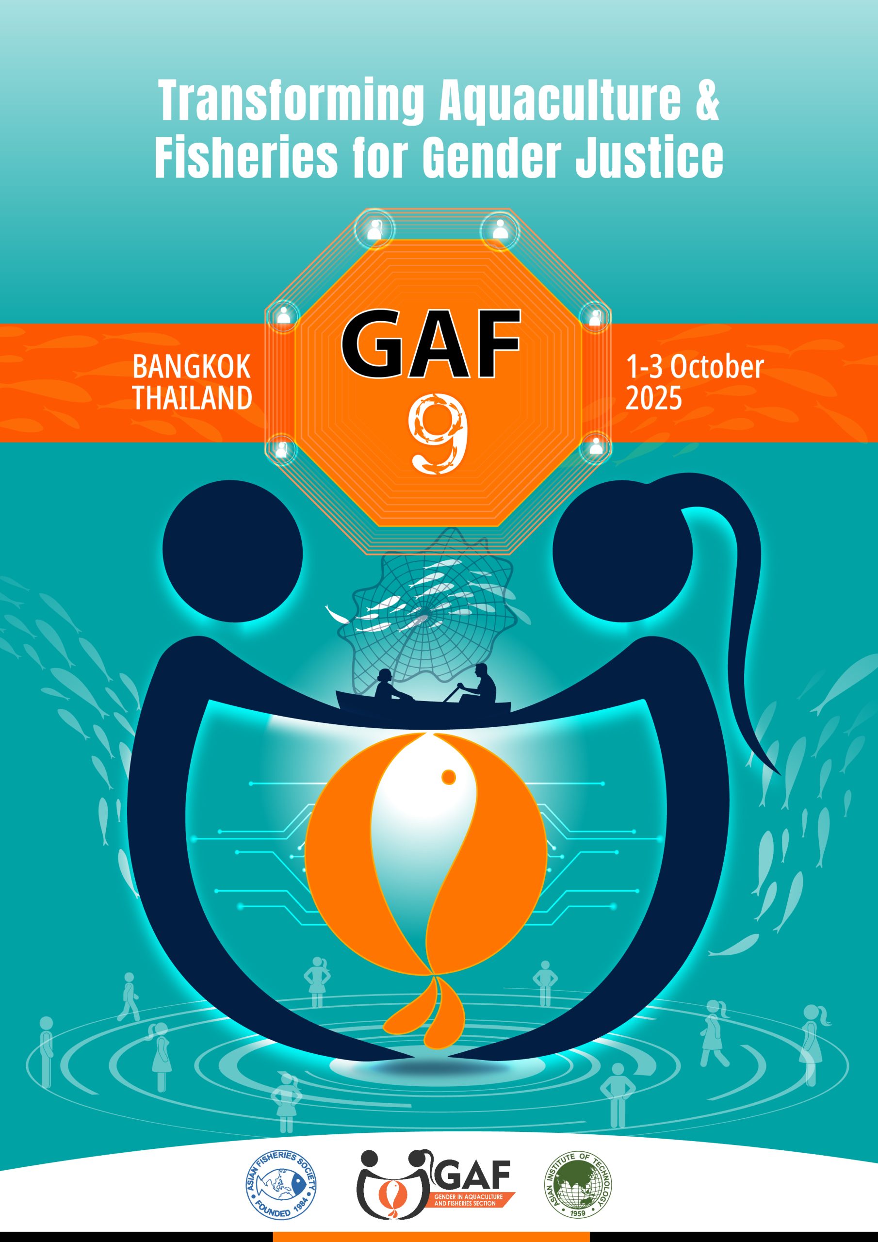 The 9th Global Conference on Gender in Aquaculture and Fisheries (GAF9) on the theme “Transforming Aquaculture & Fisheries for gender justice” will be held from 1-3 October 2025 at the Asian Institute of Technology, Thailand